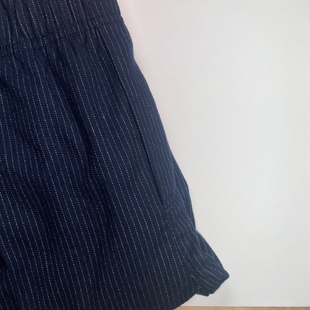 Gap Womens Navy Blue Pinstripe Elastic Waist Tapered Trousers Size 4 Pants - Picture 4 of 8